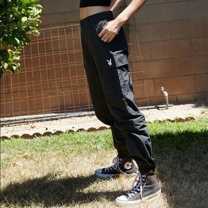 Black Playboy Cargo Pants